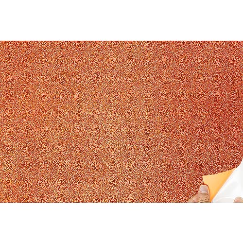 Allgala X-Large Self-Adhesive Glitter EVA Foam Sheets 12 Pack 12x16 inch (30x40cm) Paper Sheets- Orange Color-for Arts Crafts Projects, Classrooms, DIY Projects, Back to School Suppliers, Art Class