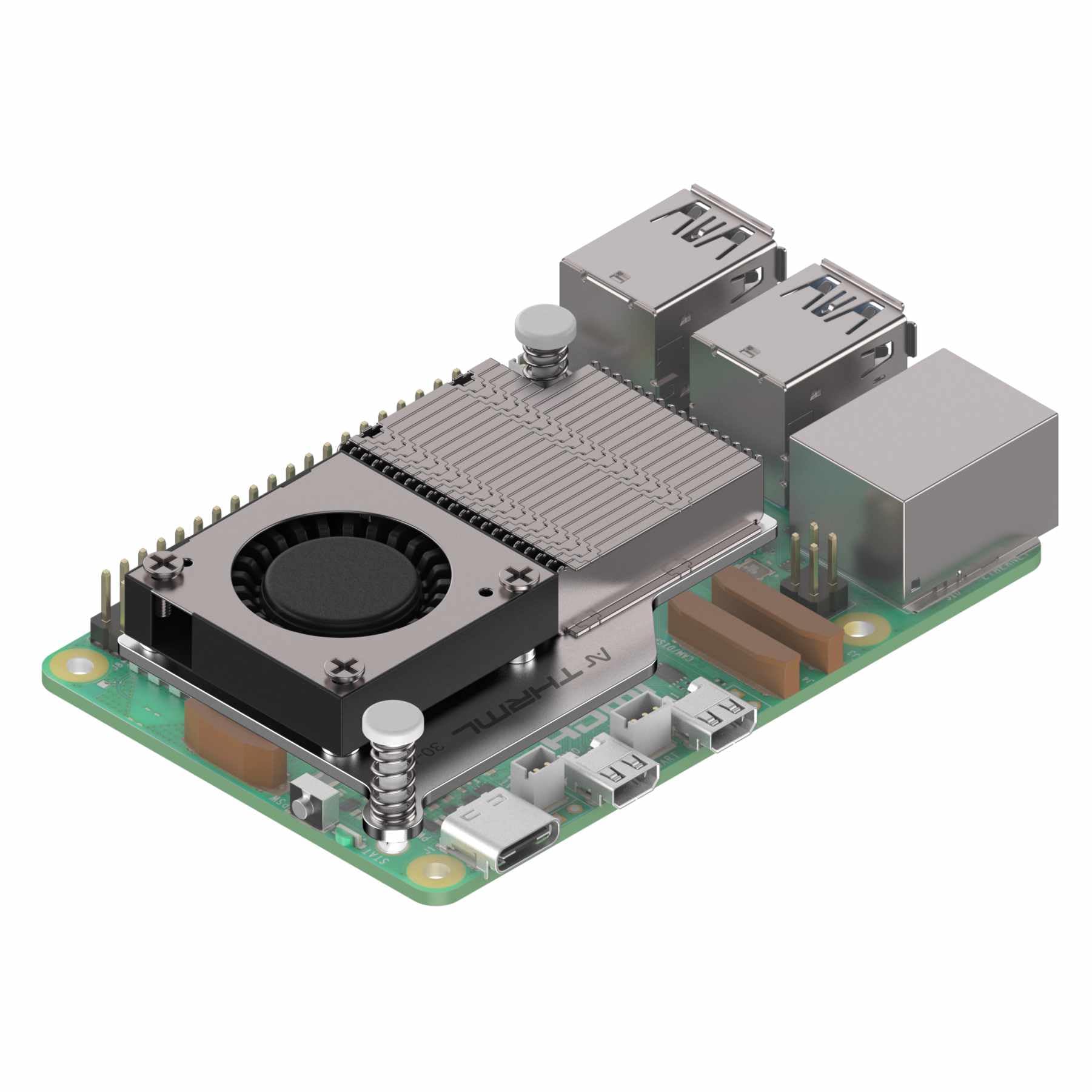 Argon Active Cooler for Raspberry Pi 5 | Large Aluminum Heatsink and Raspberry Pi 5 Fan, 30mm PWM Blower Type Fan | Argon THRML 30mm Raspberry Pi 5 Active Cooler