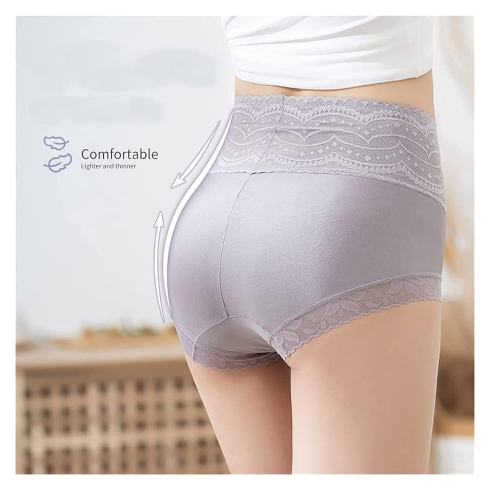 Bragas de cintura alta para mujer, ropa interior para mujer, 4 piezas, pantalones de seguridad a prueba de fugas, ropa interior fisiológica para período menstrual, ropa interior de algodón de cintura