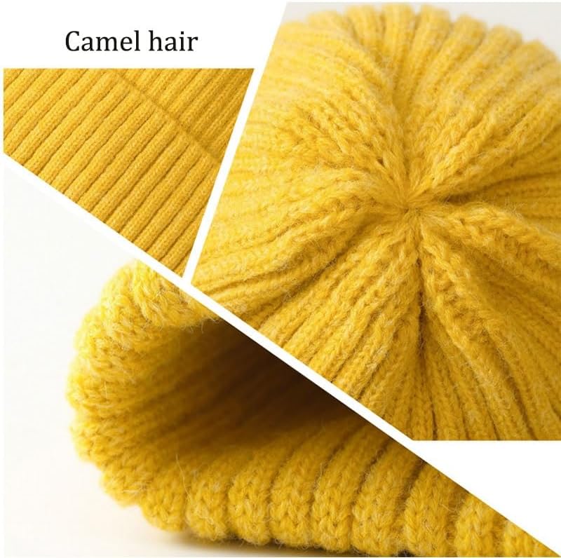 Warm Outdoor Woolen Hat Made of Camel Hair for Women in Winter