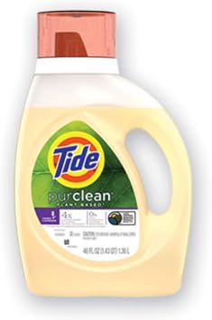 Tide Purclean plant based liquid laundry detergent, honey lavender, 32 loads, 46 Fl Oz