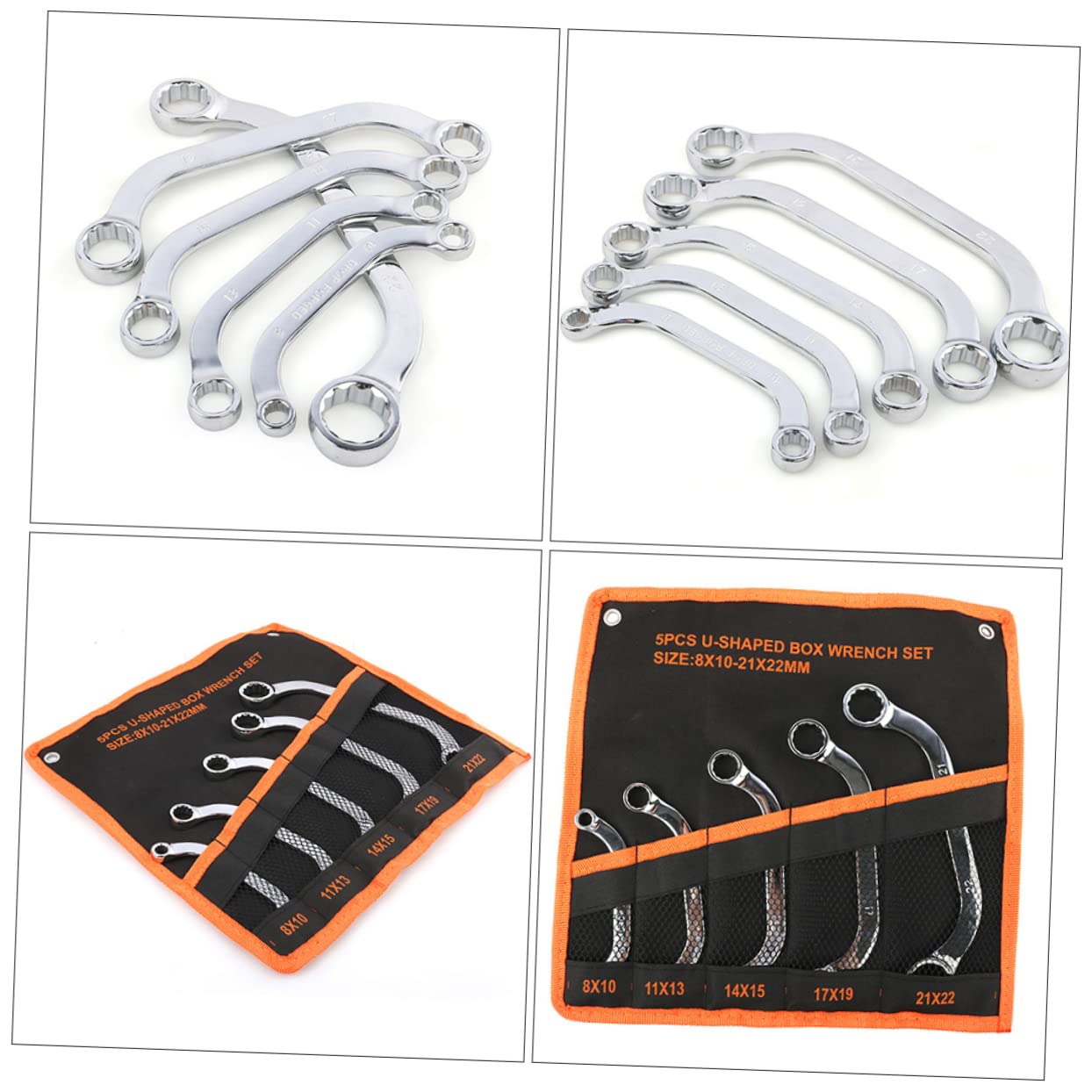 Coffret 5 Pièces Clés à Douille Métalliques en Acier Chrome-vanadium, Thermique, pour Travailler sur Longues Tiges