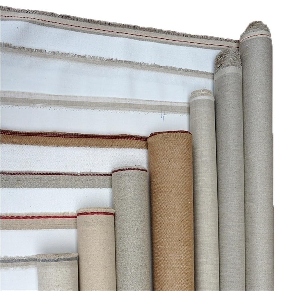 1 rollo de lona de algodón, 0,28 m de ancho, resistente, imprimada, 5 m de largo for pintura al óleo y acrílica.(300)