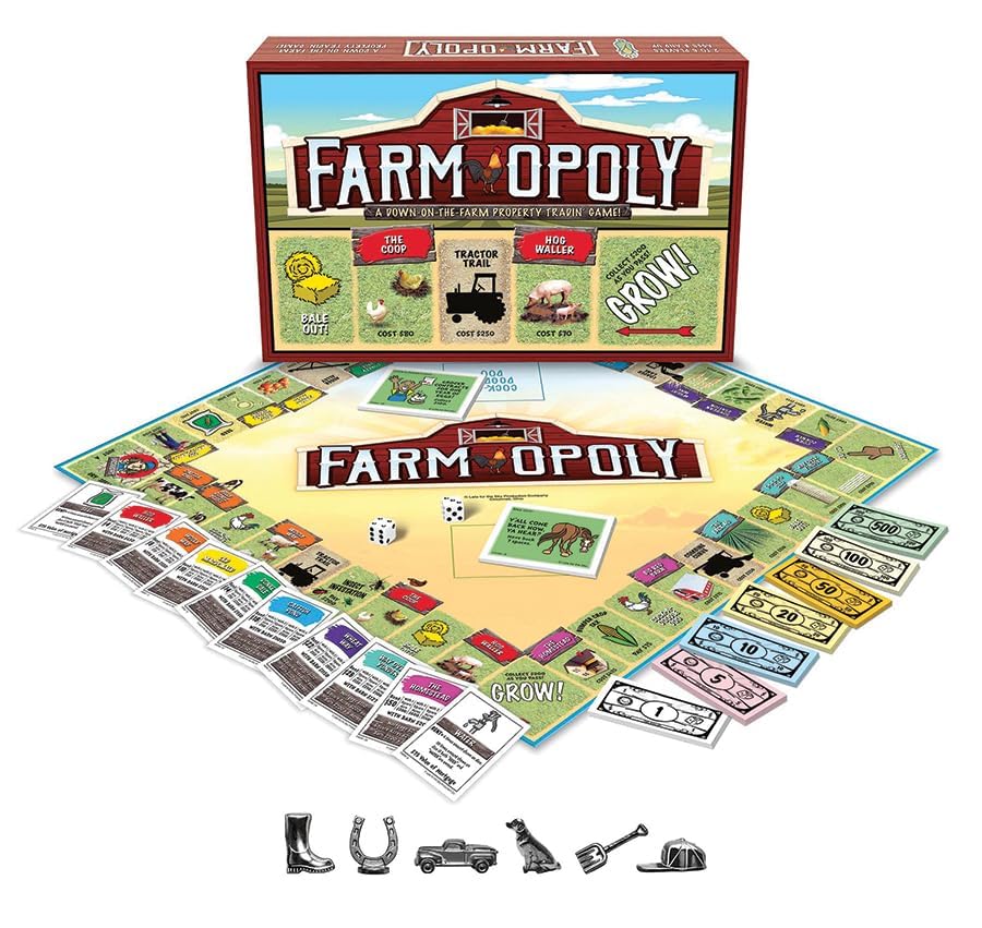 Farm-Opoly Board Game – A Down-on-The-Farm Property Trading Game! – for 2 to 6 Players Ages 8 and up miniatura 2