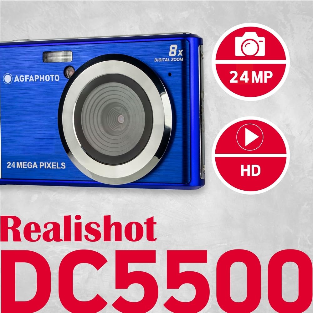 Agfa Photo Realishot Dc5100 - Appareil Photo Numérique Compact  18 Mp 2 7 Lcd Zoom Digital 8x Batterie Lithium Rouge Agfa Photo  Ma 99ca9  Agfa G97uz  40093220