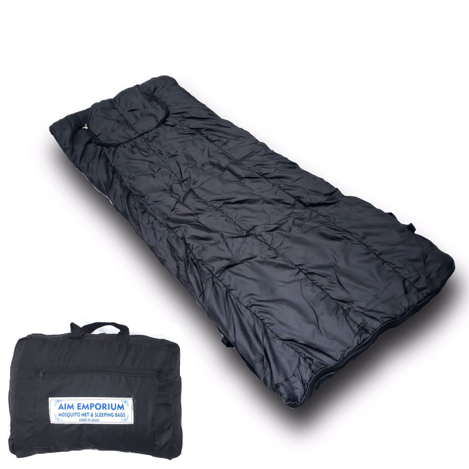 Aim Emporium Adult Rectangular Sleeping Bag for Traveling Color Black, Size - 210 cm x 90cm (B0B5PL99TG) Amazon Price History, Amazon Price Tracker