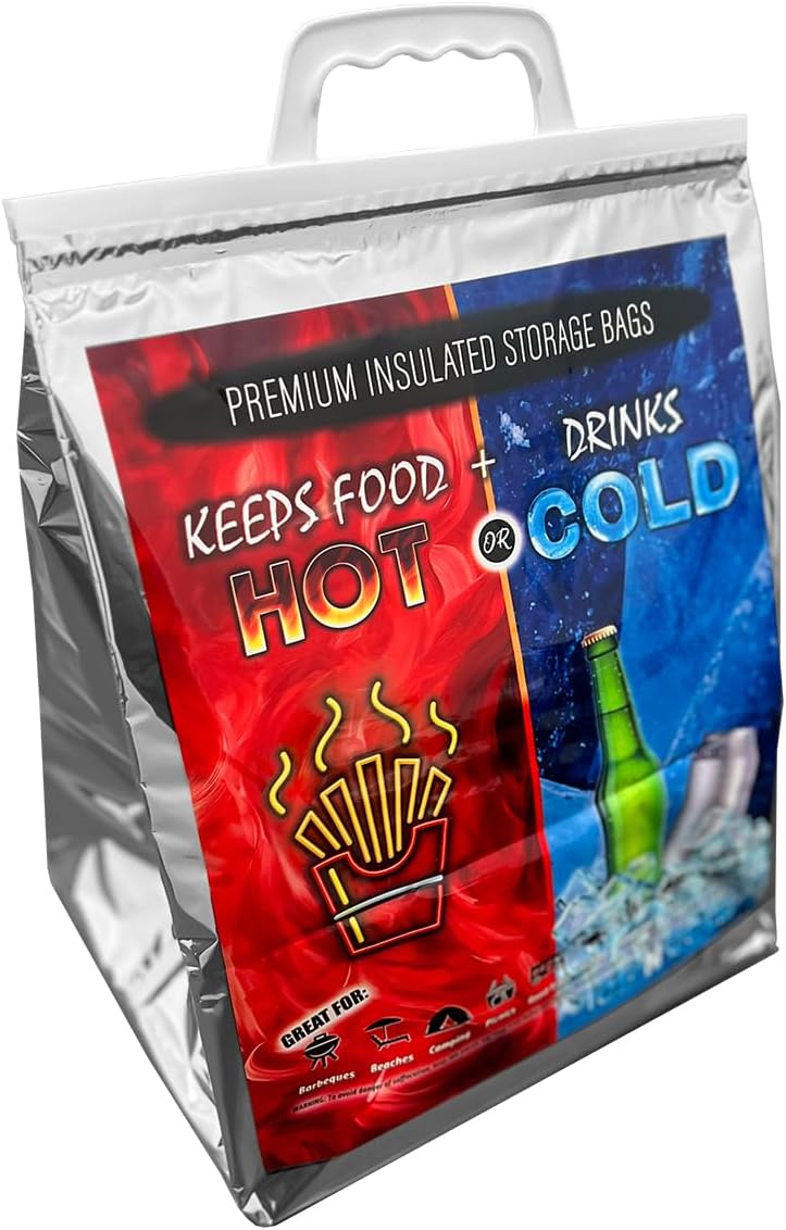 Insulated Picnic/Shopping Cooler Bags for Groceries, Camping, Hiking, Beach, Travel | Lightweight Soft Collapsible | Fast Same Day Shipping (Pack of 1, Medium)