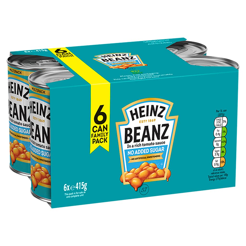 No Added Sugar Baked Beanz, 6 x 415 g