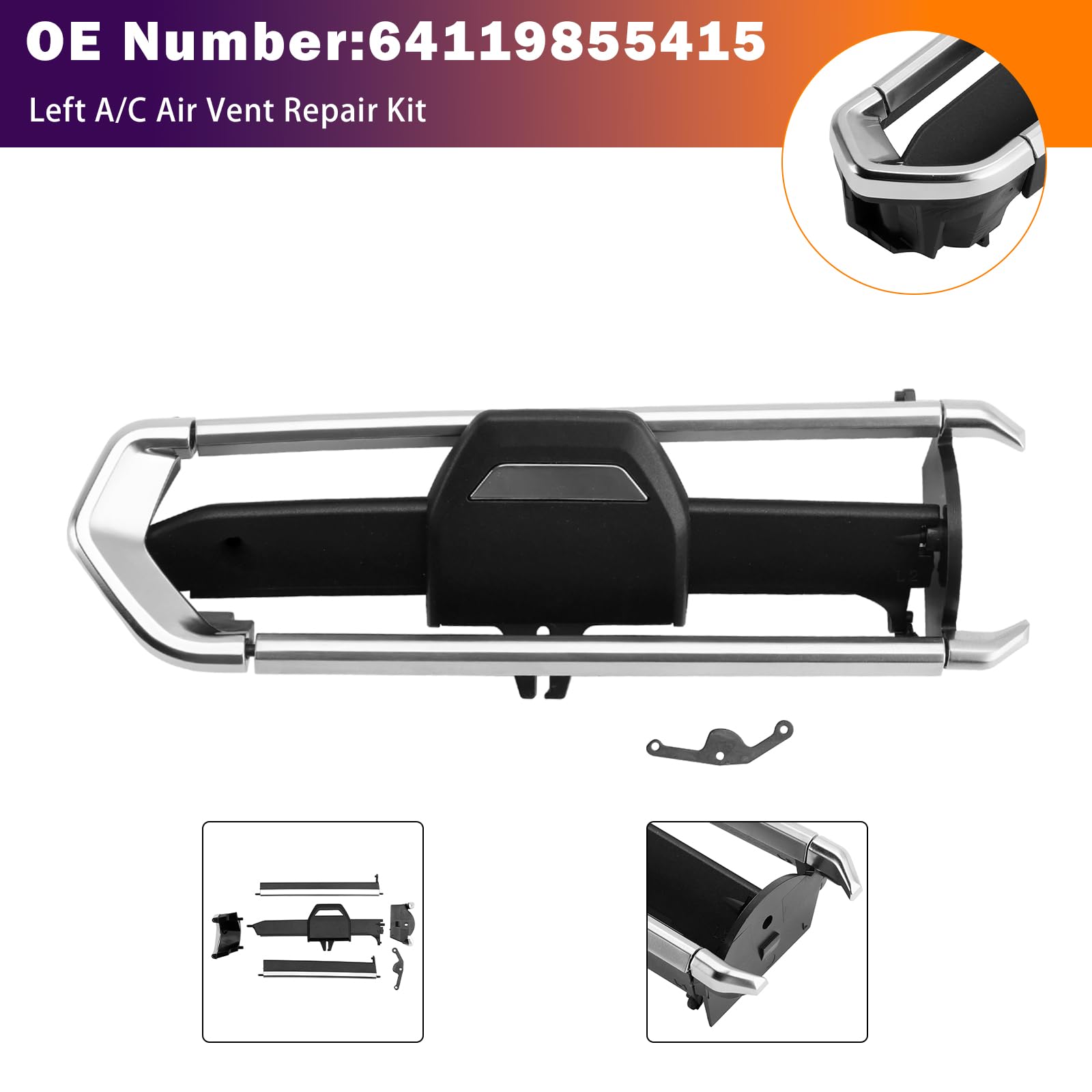 MAD HORNETS Left A/C Air Vent Repair Kit 64119855415 Passend für BMW F40 F44 G20 G26 G01 G29