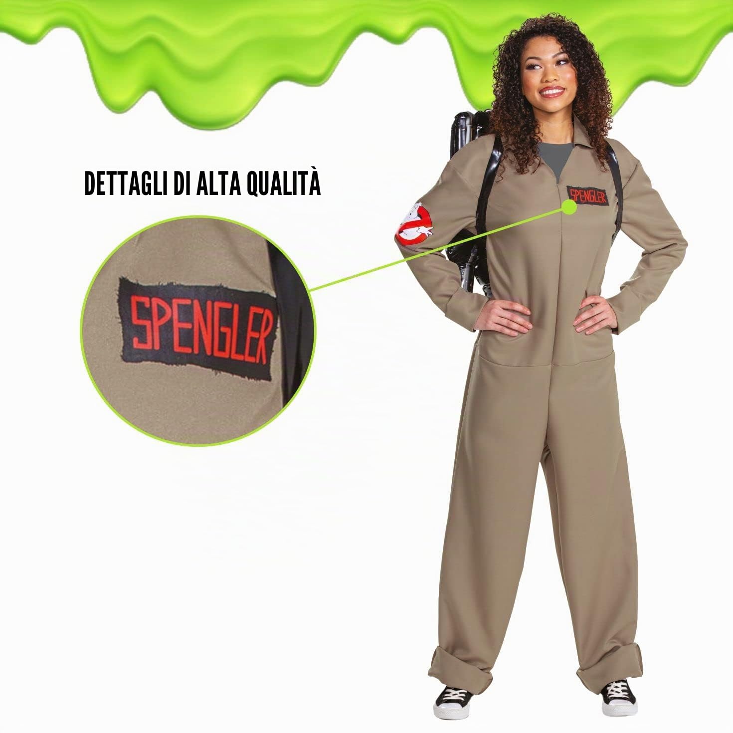 Disguise Costume Ghostbusters Adulti Con Zaino Protonico, Vestito Halloween Adulti Disponibile Taglia M, L