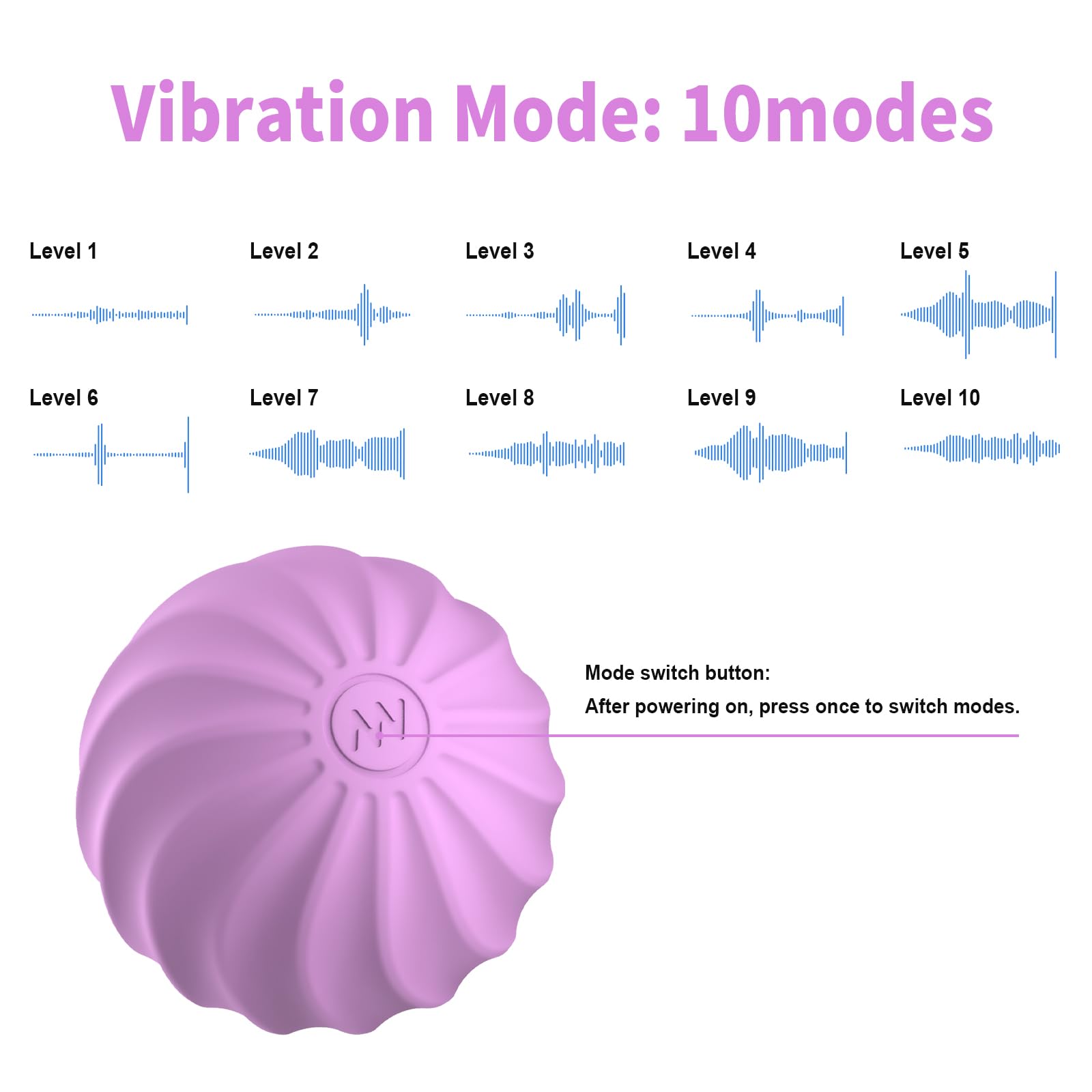 Mini balle de massage, 6,3 cm, 10 niveaux de vibration, électrique, pour la main, les pieds, les muscles, la relaxation myofasciale, le soulagement de la fasciite plantaire (violet)