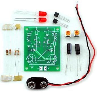 Adjustable Transistor Astable Multivibrator Circuit Learn Kit, LED Flashing, Practical Soldering Project Kit