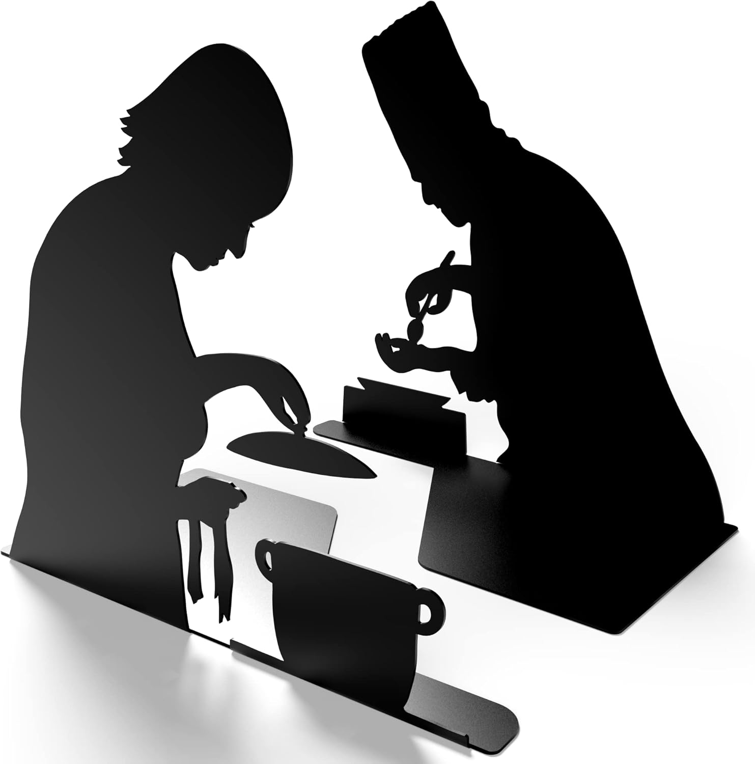 Book Ends/Bookends for Cook Books Decorative Black Metal Book End by