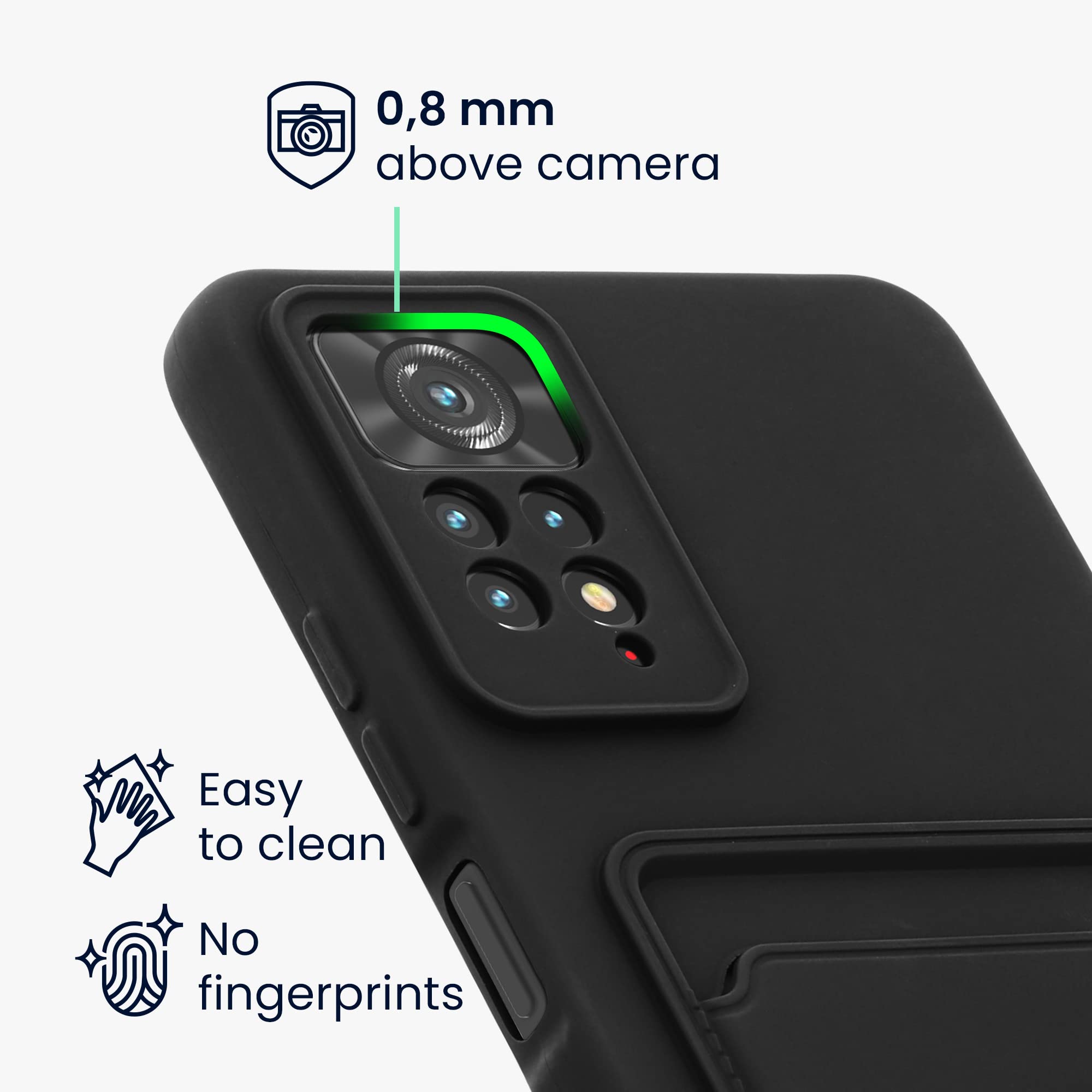 Compatible With Redmi 10 4G / Note 11 4G Case Cover,Compatible With Xiaomi Redmi 10 (2022,2021) Ring Stand 3 In 1 Phone Case Cover Black - Foto 10