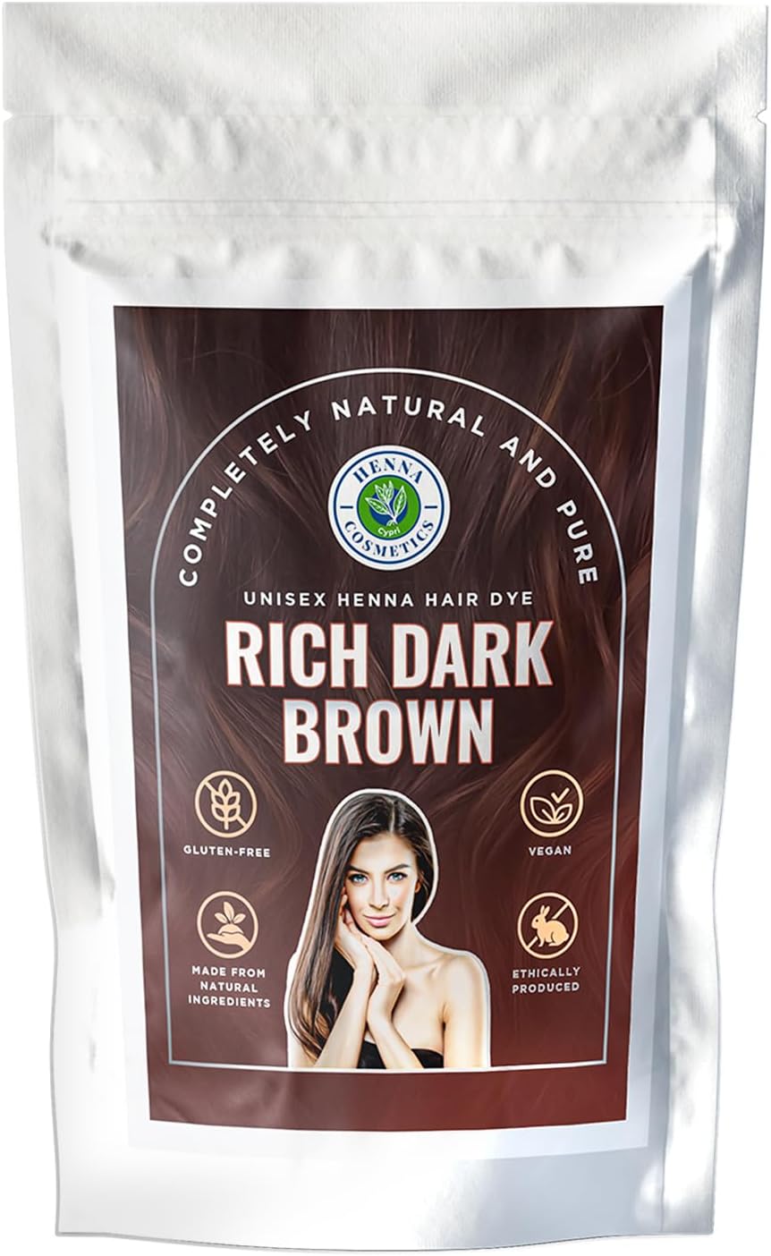 Natural Henna Hair Color Dye, 100% Pure Henna Powder for Hair Growth Organic (Dark Brown, 100 Gr + Free 50 Gr.)