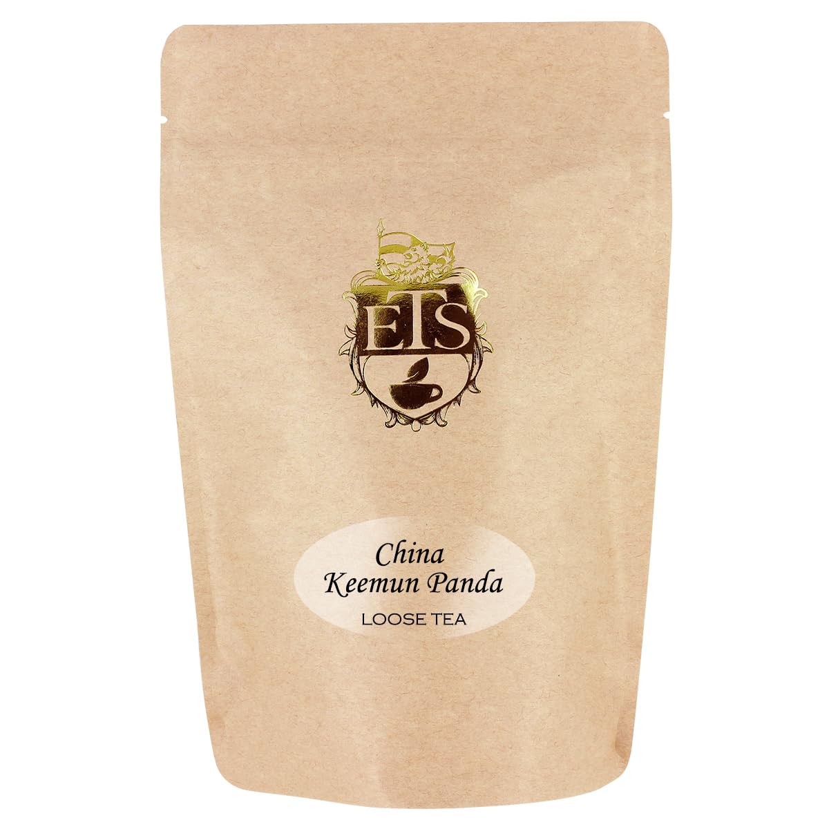 China Keemun Panda Black Tea | Loose Leaf Pouches | 4oz | Winey Fruity Flavor | Medium Caffeine | Smooth Taste with Depth | Traditional Congou-Style Chinese Black Tea from Qimen County