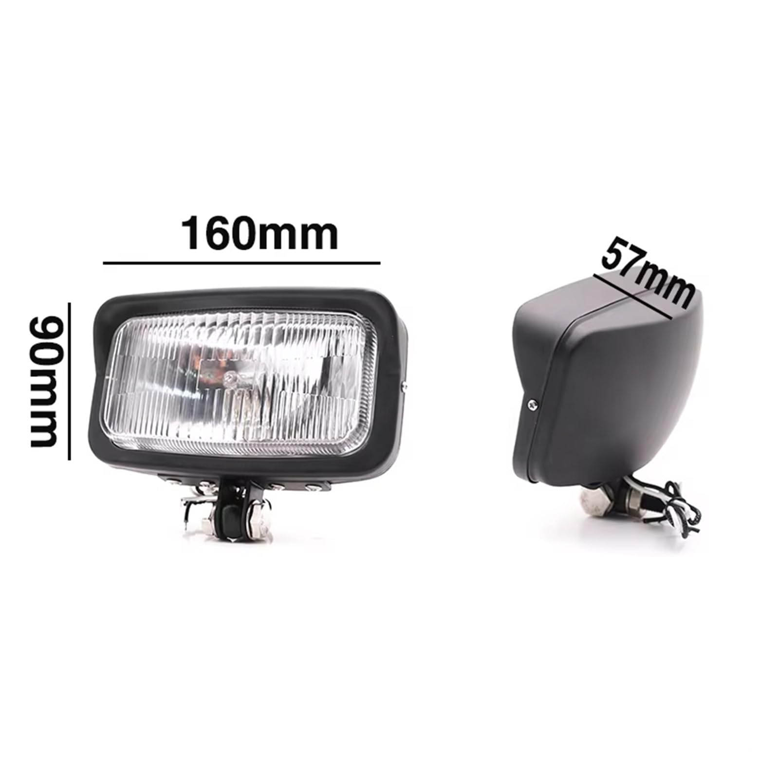 Phare Avant Moto Phare Avant Carré Universel 12 V pour Café pour Racer pour Cruiser pour Chopper Scooter Old School LED Phares Avant