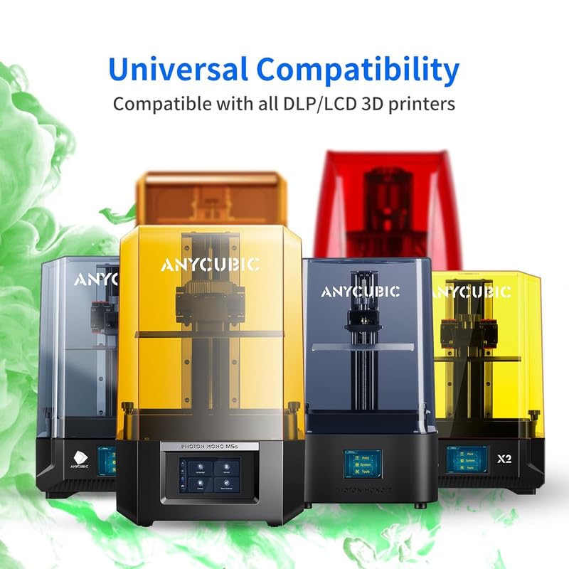 Image of 3IDEA 3D Printer Resin, 405nm LCD UV-Curing 3D Resin, High Precision & Rapid Photopolymer Resin for LCD /DLP /SLA Resin 3D Printer (Clear Green, 1kg)