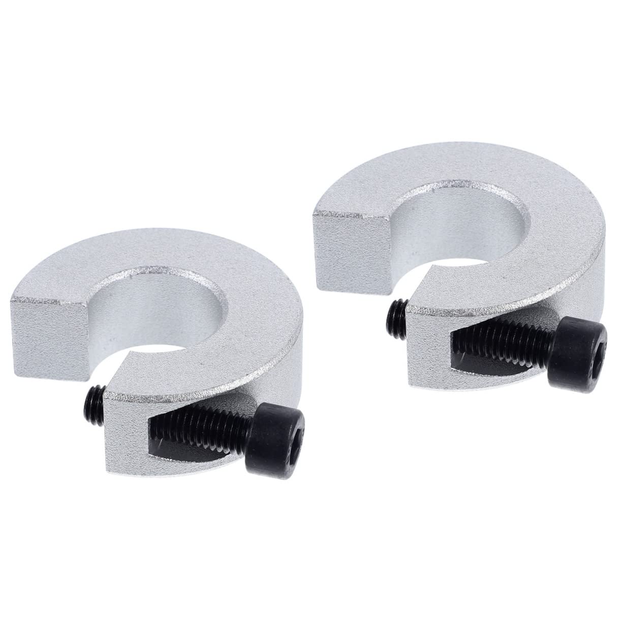 VILLCASE Shaft Clamp Screw Bits Metal Drill Bits 2pcs Rail Stop Ring Silver Aluminum Alloy Sc to Open Metal Drill Bit Split Collar