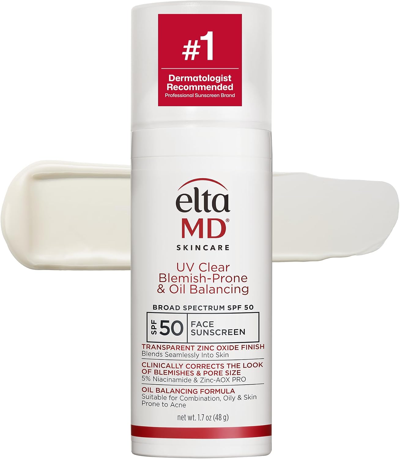 EltaMD UV Clear Face Sunscreen with Zinc Oxide, Oil-Free, SPF 46 and SPF 50