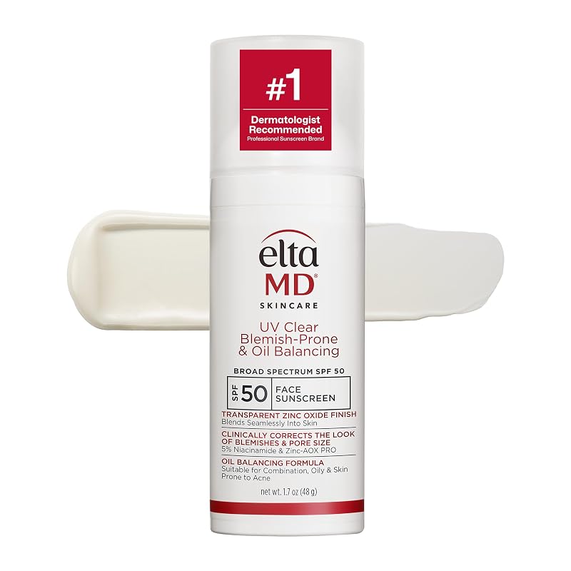Protetor solar facial EltaMD UV Clear com óxido de zinco, sem óleo, SPF 50