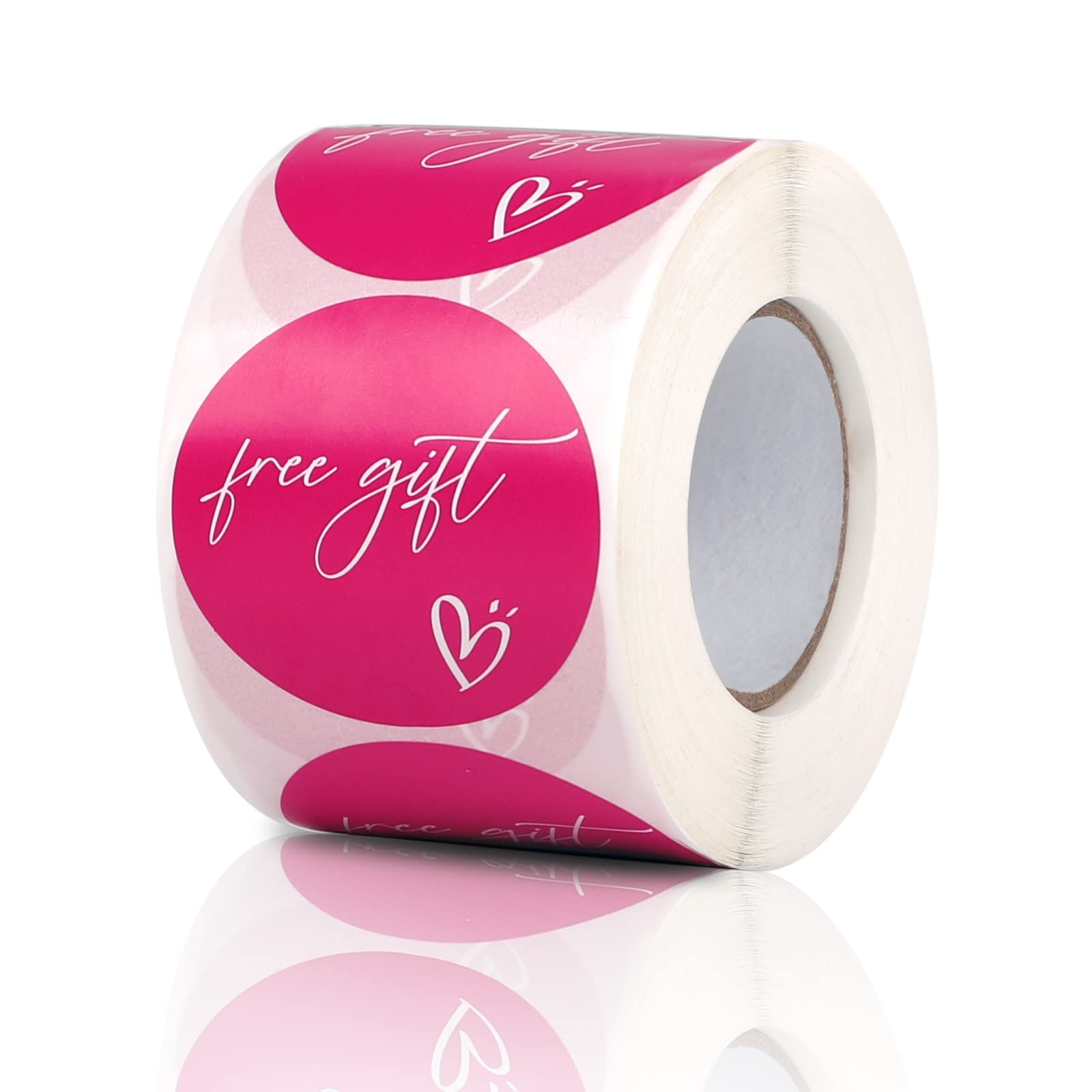 500 Pieces 2 Inch Customer Appreciation Stickers Small Business Sticker Roll Round Self Adhesive Stickers Labels for Packing Mailing Envelopes Postcards (Rose Red Background)