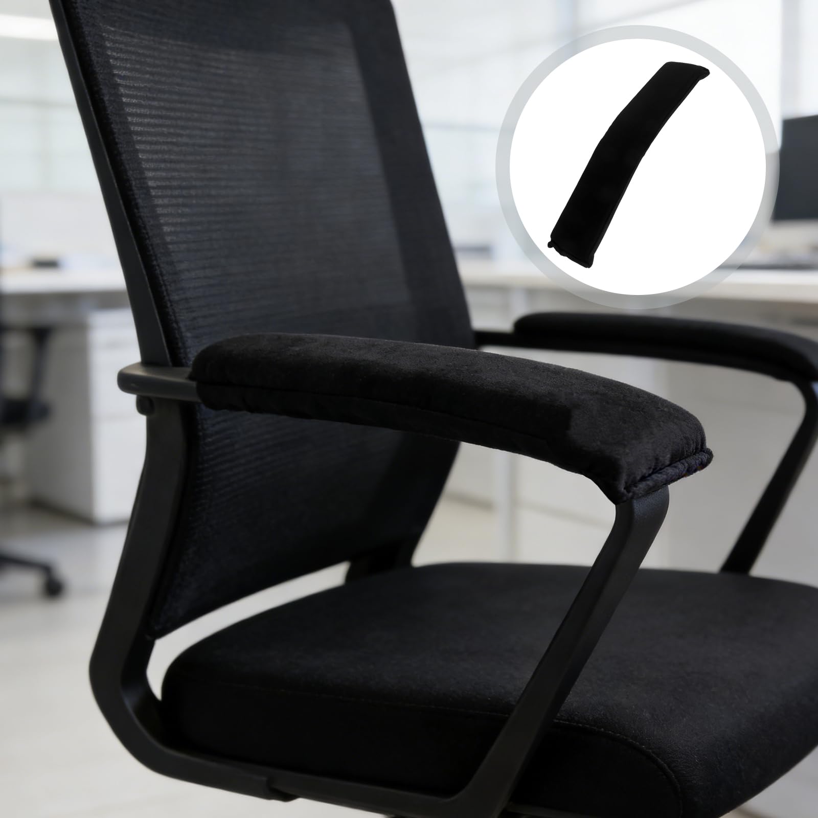 Copri Braccioli per Sedie da Ufficio e Gaming con Imbottitura in Spugna, Copertura Lavabile con Cerniera, Protezione Ergonomica per Braccioli di Sedie Girevoli, Adatto per Uso