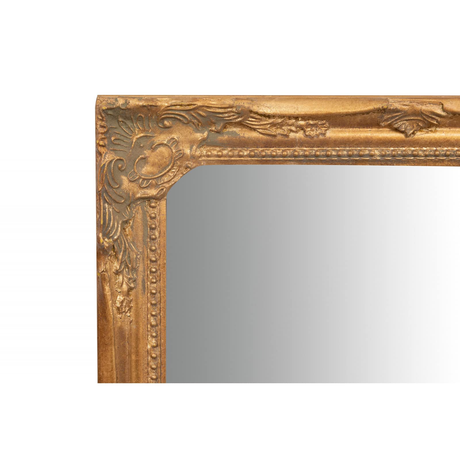 Biscottini Espejo de Pared baño y Dormitorio 37x84x5 cm | Espejo Entrada de Pared con Ganchos | Espejo Dorado