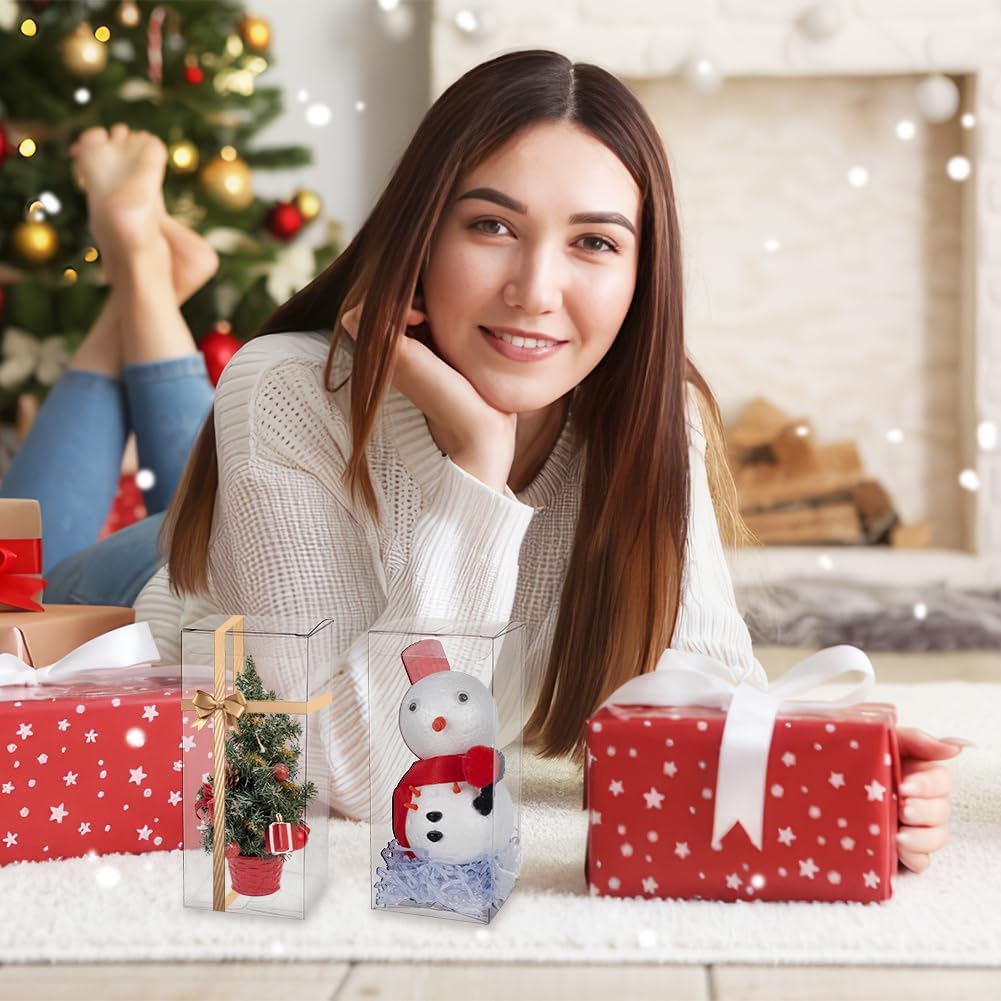 BENECREAT 20 Pack 2.7x2.7x6.3 Plastic Boxes Rectangle Plastic Party Favor Boxes for Wedding Party Treat Candy Cupcakes, Mother's Day Festival Gift Packaging - Image 6