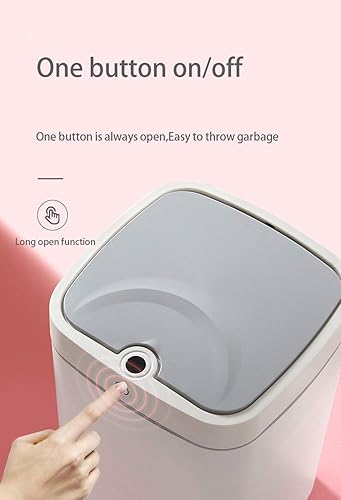 Miniatura 8 de Bote de basura automático con sensor, cubo de basura de metal de 4.7 galones, sin contacto, automático blanco perla para oficina y baño