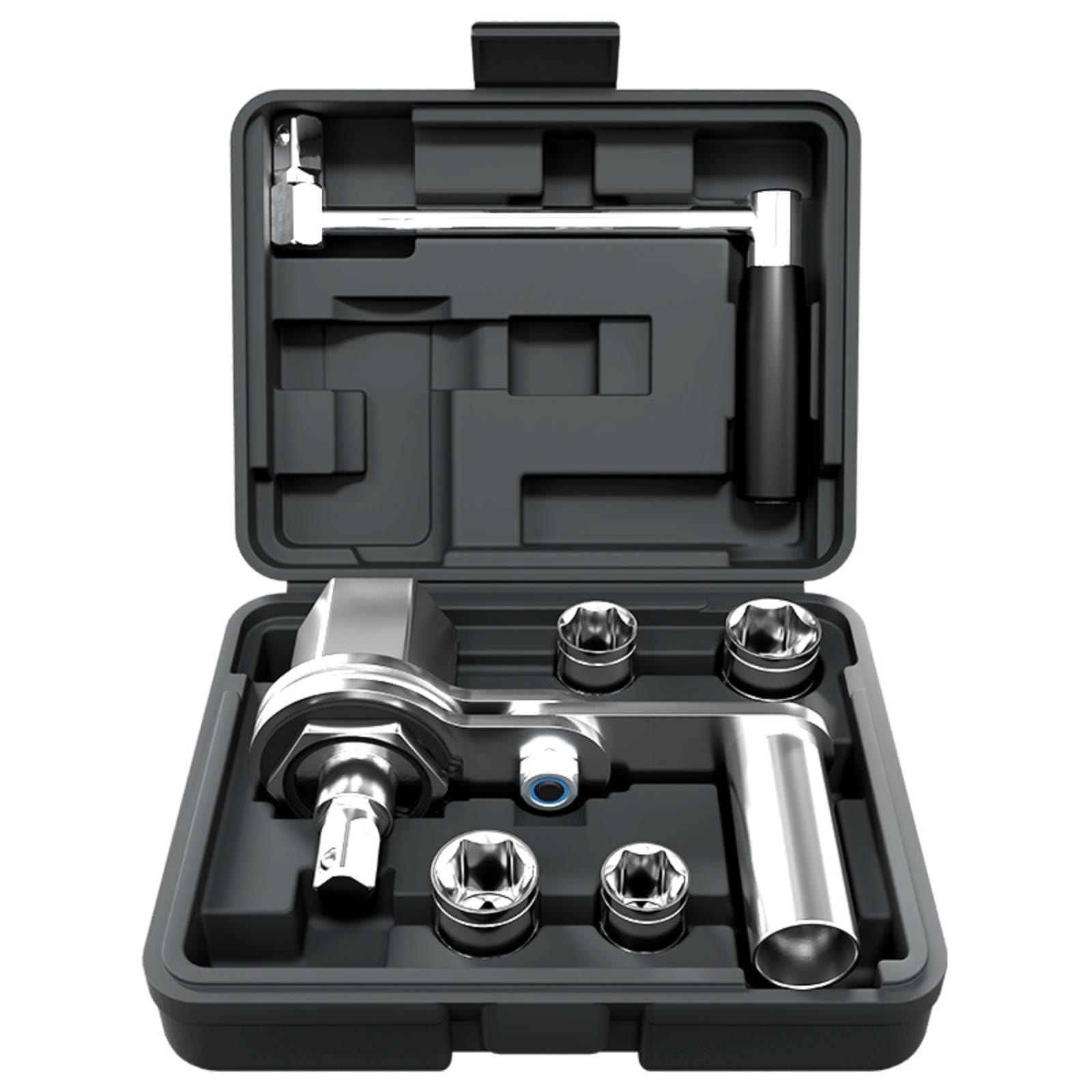 Harilla Clé à Démonter Pneu Clé à Douille Clé à Chocs Levier à Cliquet Effet Multiplicateur Acier 40cr Renforcé Douilles 17 Mm 19 Mm 21 Mm 22 Mm Coffret