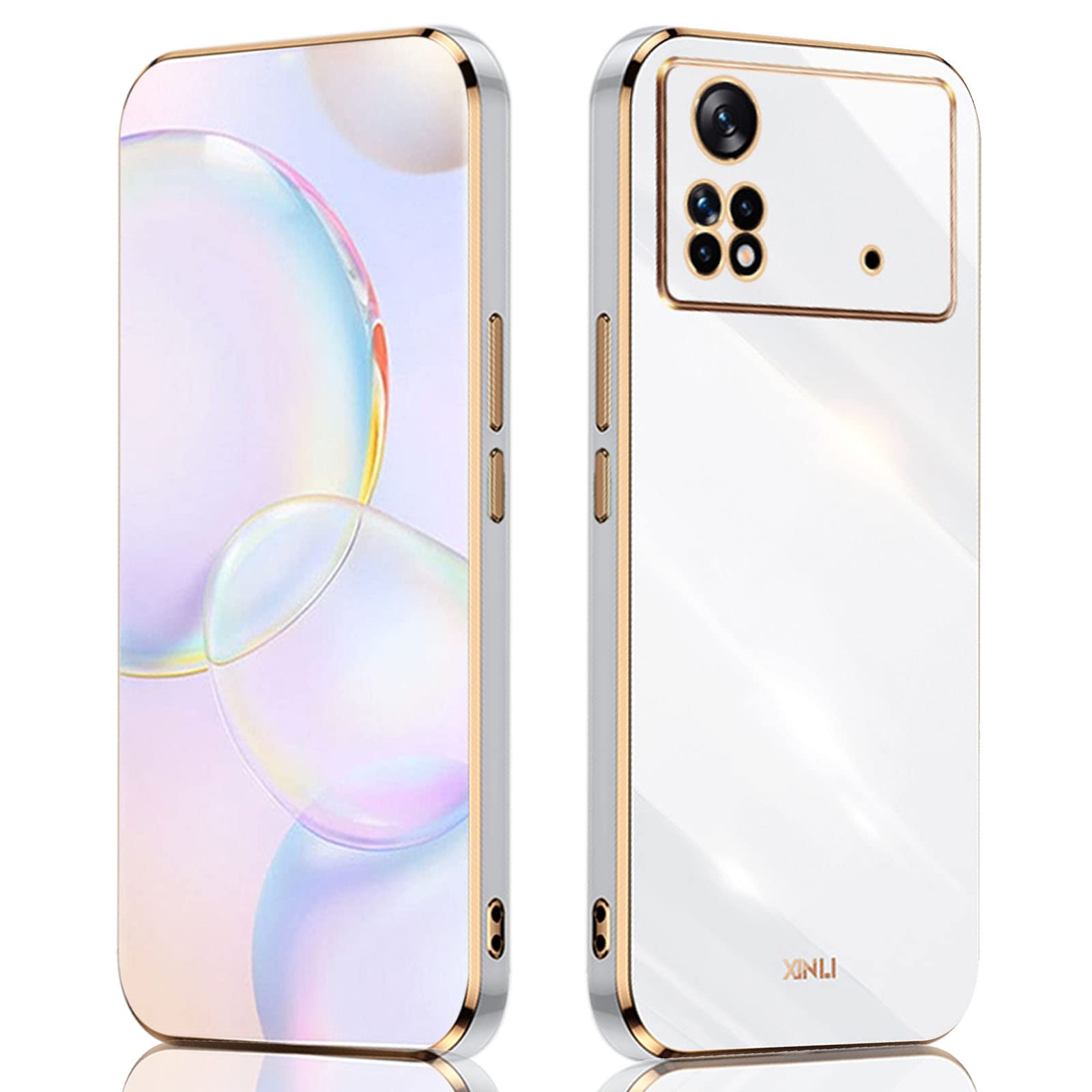 ILING Cover per Xiaomi 13 Pro, Custodia Vetro Antiproiettile Ultrasottile, Case Colorato Antiurto per Assorbimento Degli Urti con Paraurti in TPU (Galassia