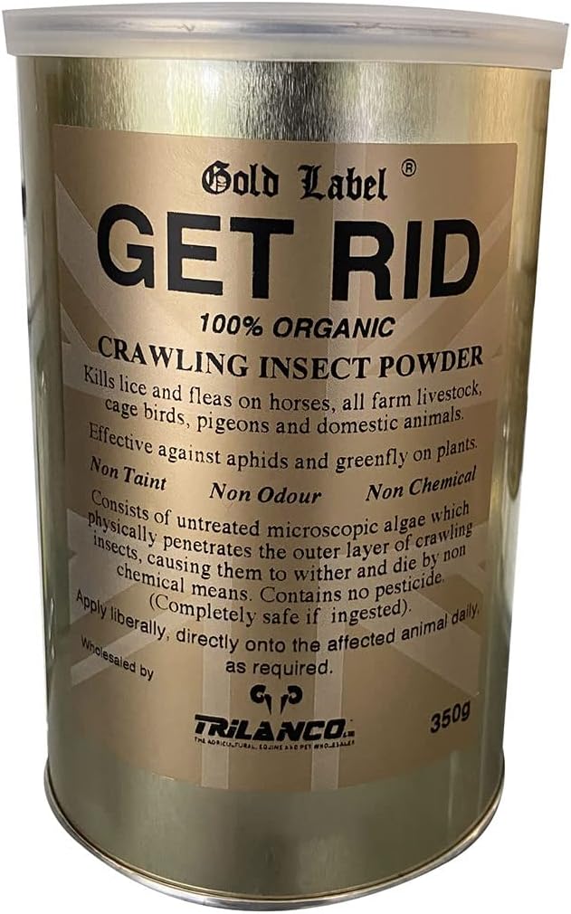 Gold Label de deshacerse de piojos y pulgas en Polvo, 350 g – un Totalmente Natural y orgánico piojos y pulgas en Polvo para Caballos