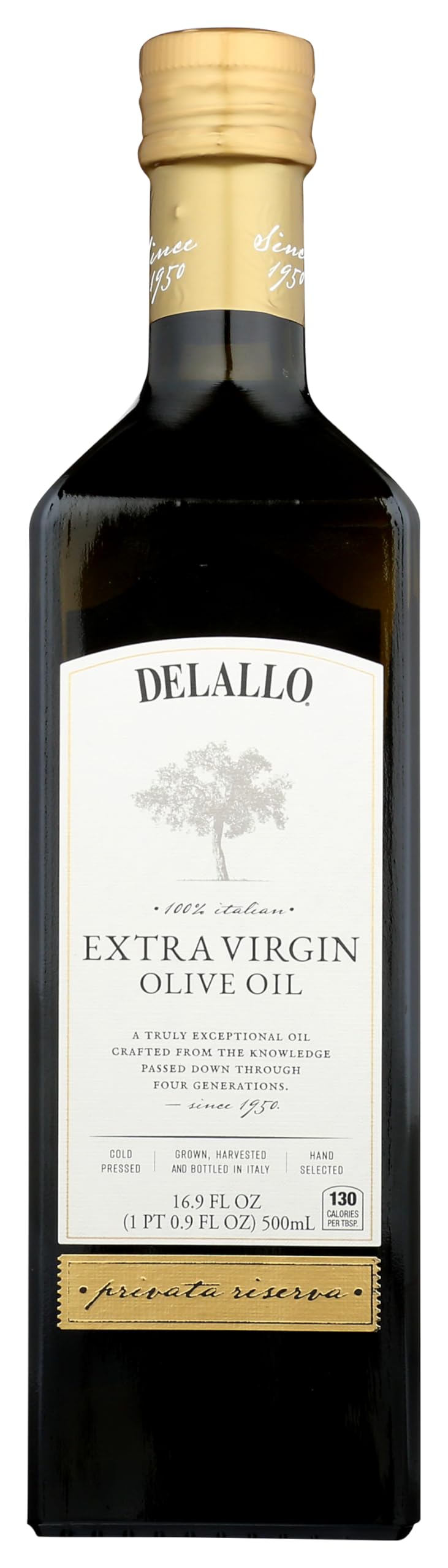 Delallo, Olive Oil 100% Italian Rivate Riserva Extra Virgin, 16.9 Fl Oz