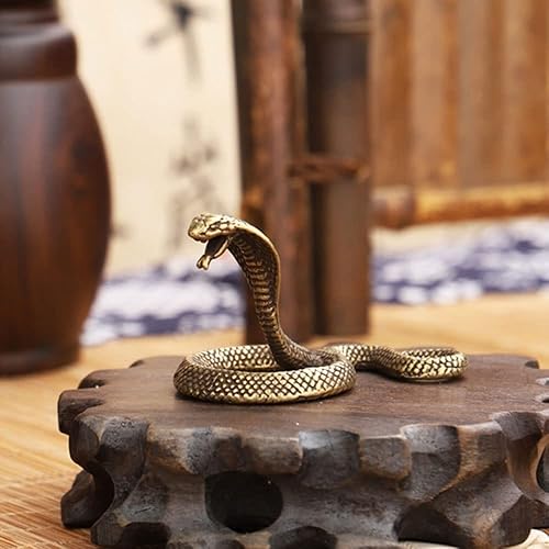 TEAMWILL Pequeña estatua de metal de latón, adorno de figuras de animales, decoración de la casa, 1 pieza (serpiente cobra boa (1 unidad) disponible en Yaxa El Salvador