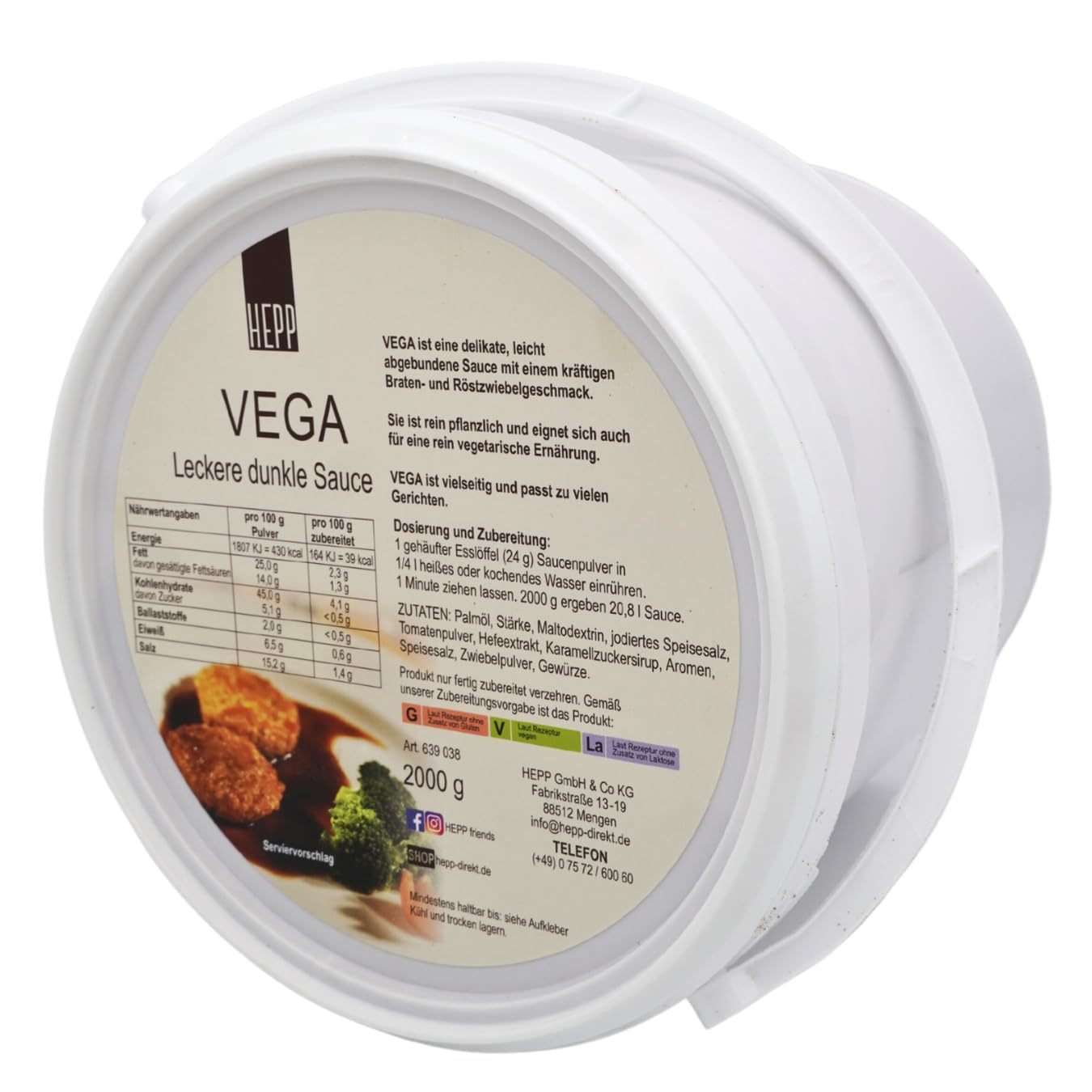 Hepp GmbH & Co KG - Vega-Fix - Dunkle Sauce (2 KG Eimer)