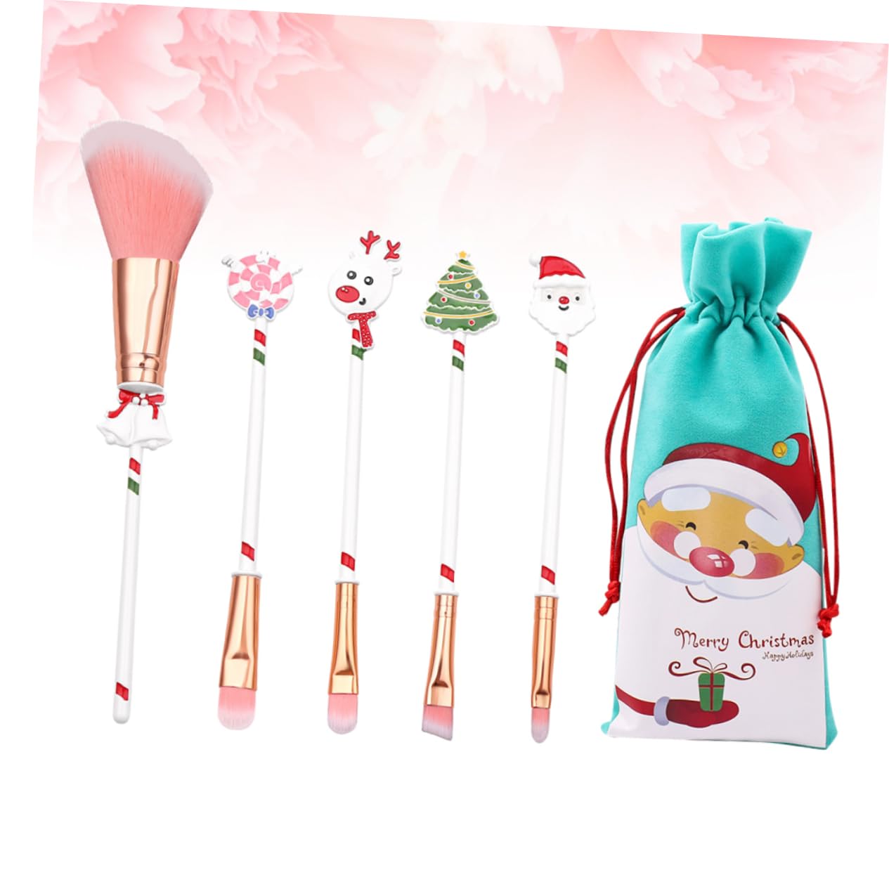 ABOOFAN 18 Stk Weihnachtsbürsten Weihnachtliches Rouge Concealer Pinsel Bürste Für Weihnachtsgrundierung Erröten Mineralische Bürste Lippe Reisen Weiß Werkzeug Weihnachten