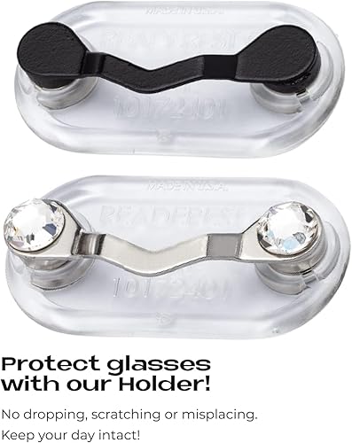 Miniatura 2 de Readerest Soportes magnéticos para lentes (paquete de 2), clip seguro para anteojos de lectura, lentes de sol e insignias de trabajo, soportes para