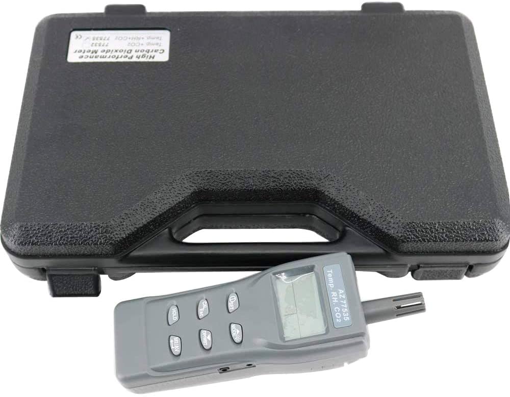 AZ77535 Detector de dióxido de carbono de mano CO2/RH/Medidor de temperatura AZ-77535 Función de detector de dióxido de carbono con una alarma de temperatura y humedad de punto de rocío RS232