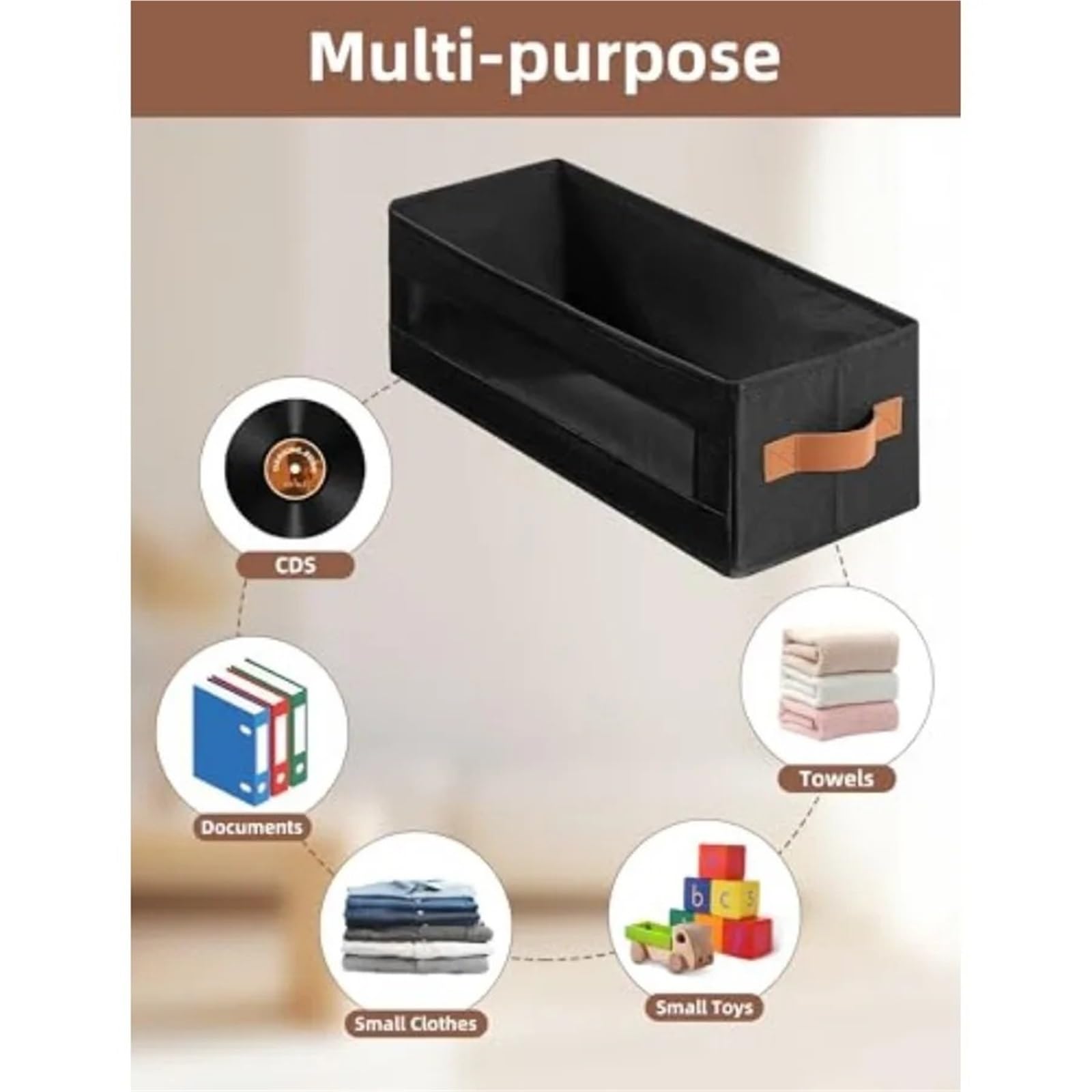 Borsa porta CD in tessuto, Scatola porta CD con impilabile finestra visibile