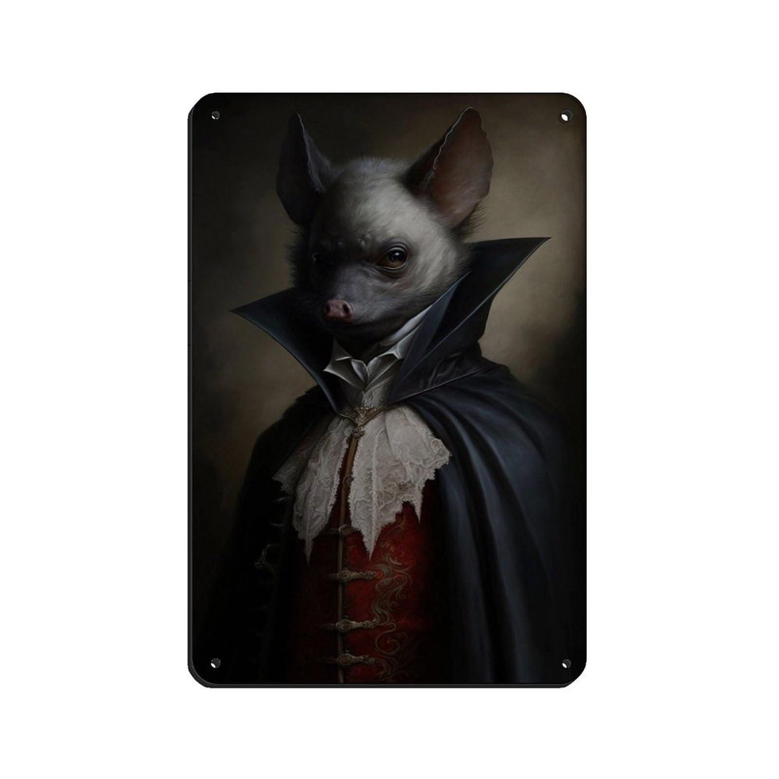 Lxwnze 20L X 30W Cm Gothic Bat Vintage Poster Tin Sign Vintage Metal Pub Club Cafe Bar Home Wall Art Decoration Poster Retro 8X12inch(20X30cm)