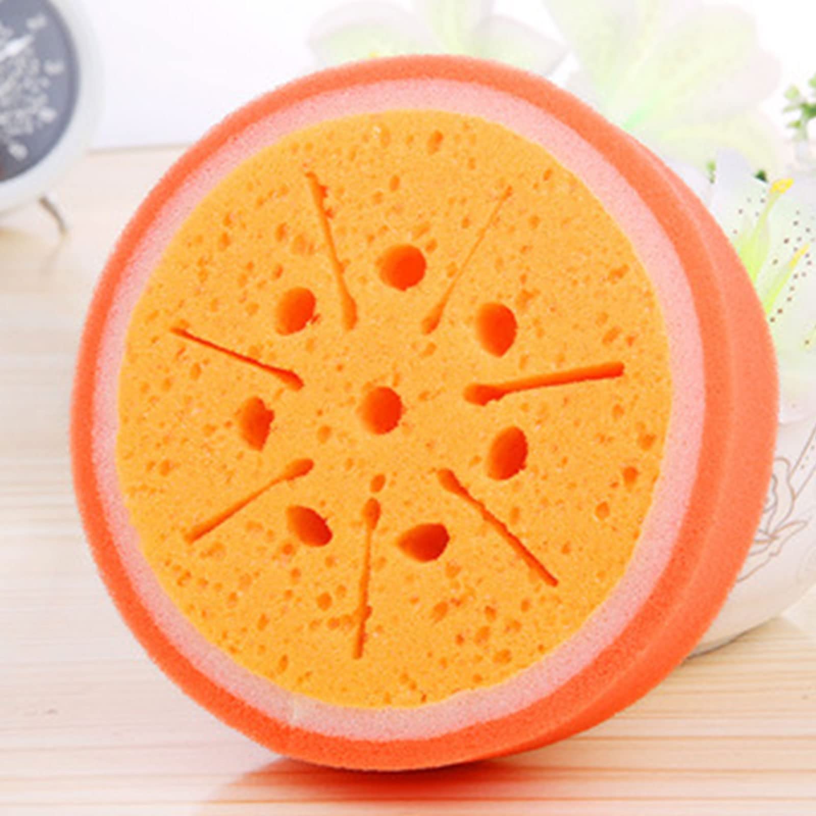 Muloo Fruit Shaped Soft Bath Sponge Body Scrubber Shower Removal Reusable Exfoliate