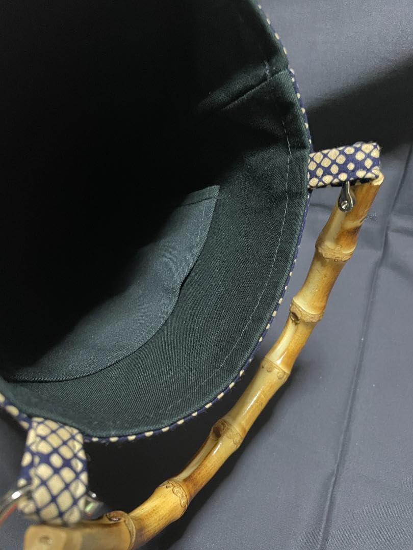 バンブー手提げ 翁格子 浅葱 バンブー手提げ 翁格子 浅葱 バンブー手提げ 江戸一 籠目