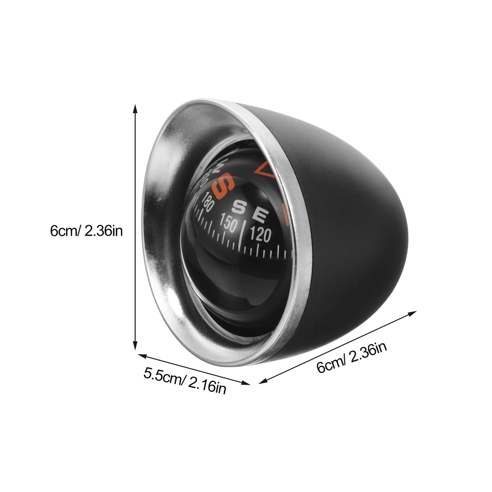 Car Compass Ball for Dashboard, ABS Acrylic Sphere Ornament for Truck Boat