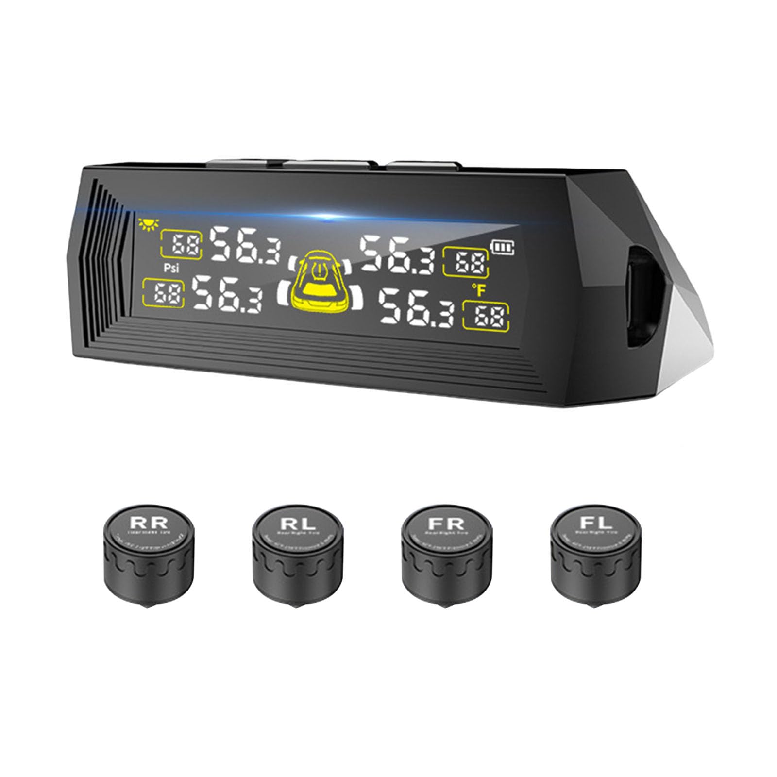 System monitorowania ciśnienia w oponach do kampera, solarny i USB, podwójna moc, system monitorowania prasy do opon w czasie rzeczywistym, 4 czujniki zewnętrzne, kolorowy monitor LCD do SUV-a, Mpv
