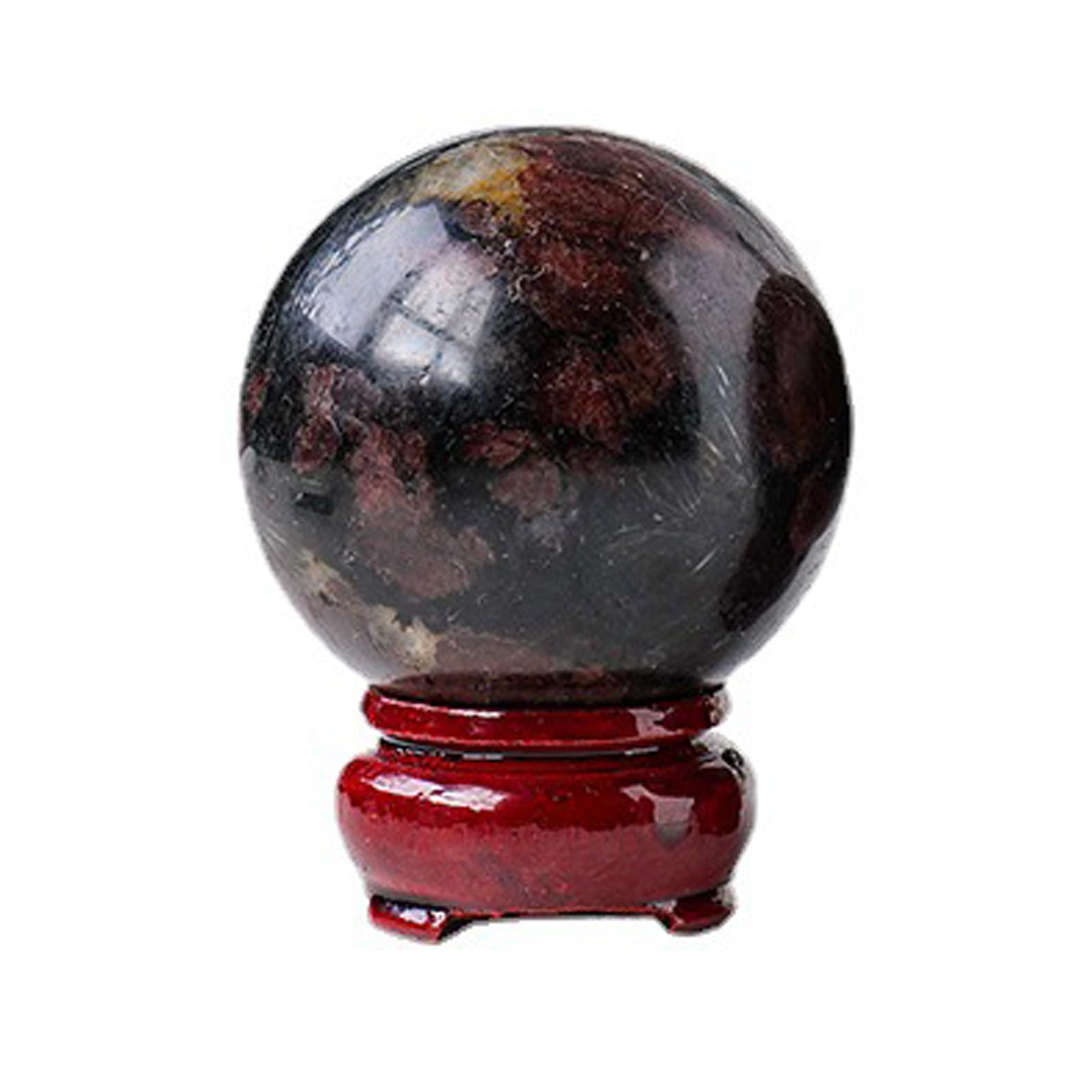 Natürliches Granat-Kristallkugel-Ornament – ​​polierte Rohstein