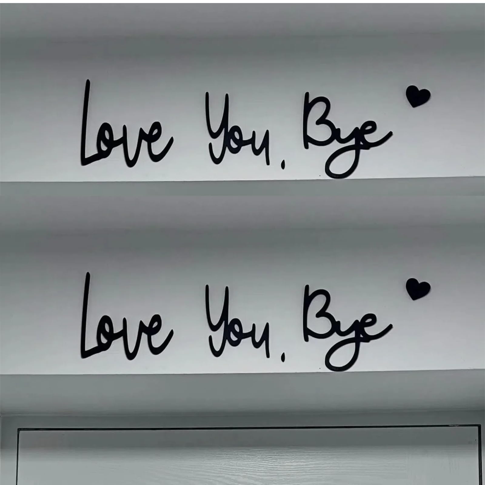 CZPLG Love You Bye Above Door Sign, Wooden, Modern Black Letter Sign Wall Art for Hallway Stairs, Valentine's Wedding Thanksgiving Gift, Love You Bye