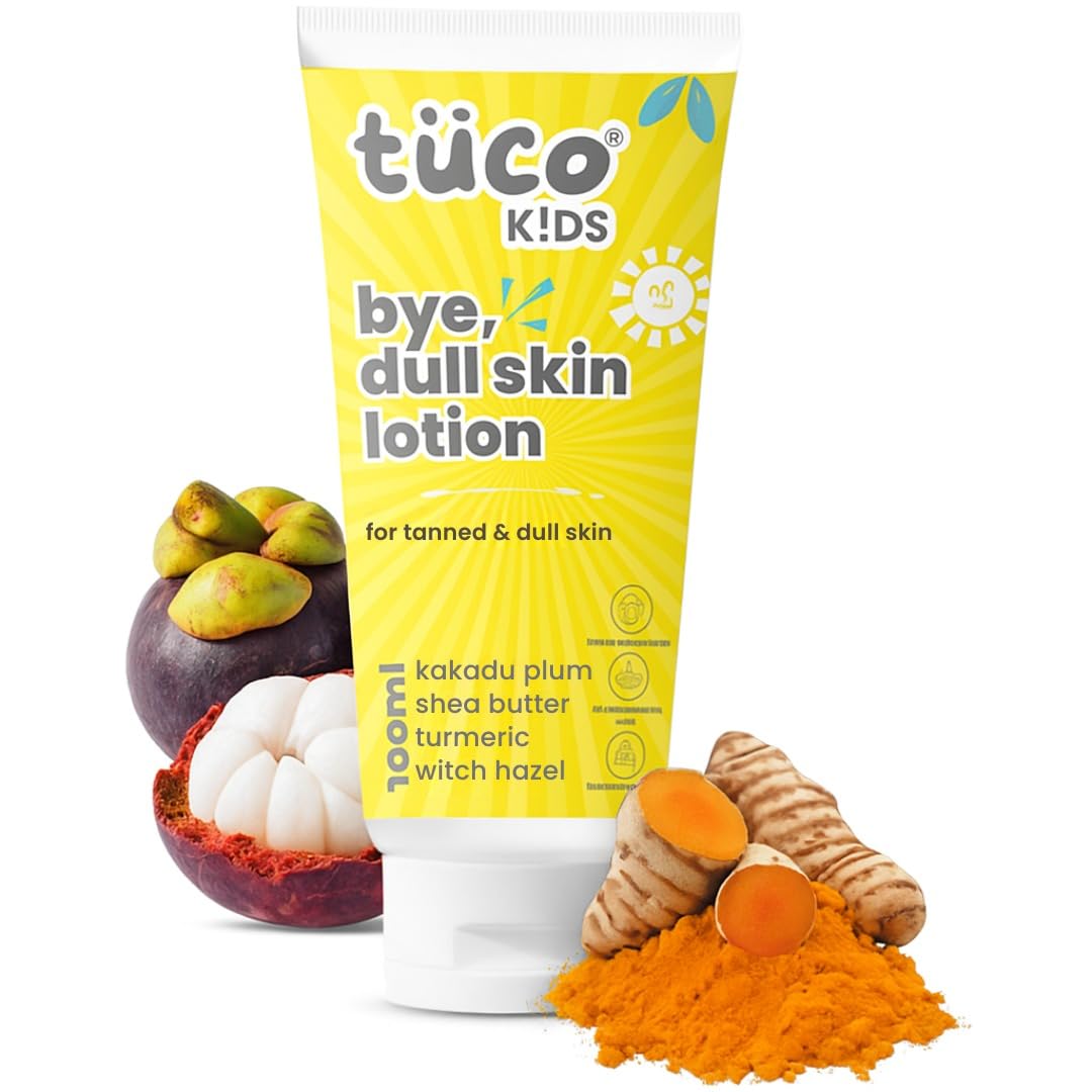 Kids Dull Skin Lotion | Summer Lotion for Dull Skin | Light-weight | Turmeric, Kakadu Plum, Rosehip Oil | For kids 4-10, 2-5, 10-15 years | SLS & Paraben free | 100ml-Pack of 1