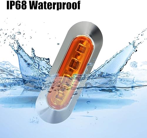 Miniatura 4 de ALFU DC12V-24V 4 - Luces Indicadoras Laterales LED lámparas de despeje traseras y delanteras luces interiores con bisel cromado universales para