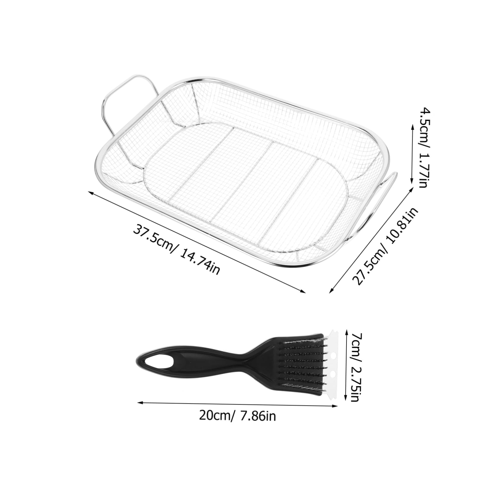 POPETPOP Stainless Steel Barbecue Basket for Veggies Grill Basket Set Outdoor Grill Tray